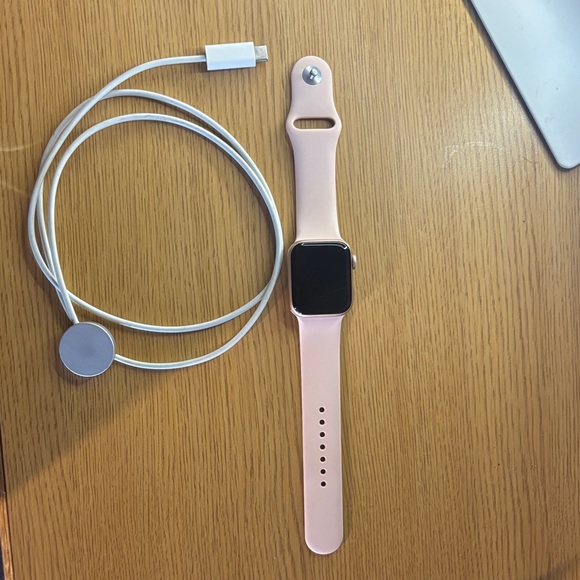 Apple Watch series 4 with Pink Band and Charging Cord